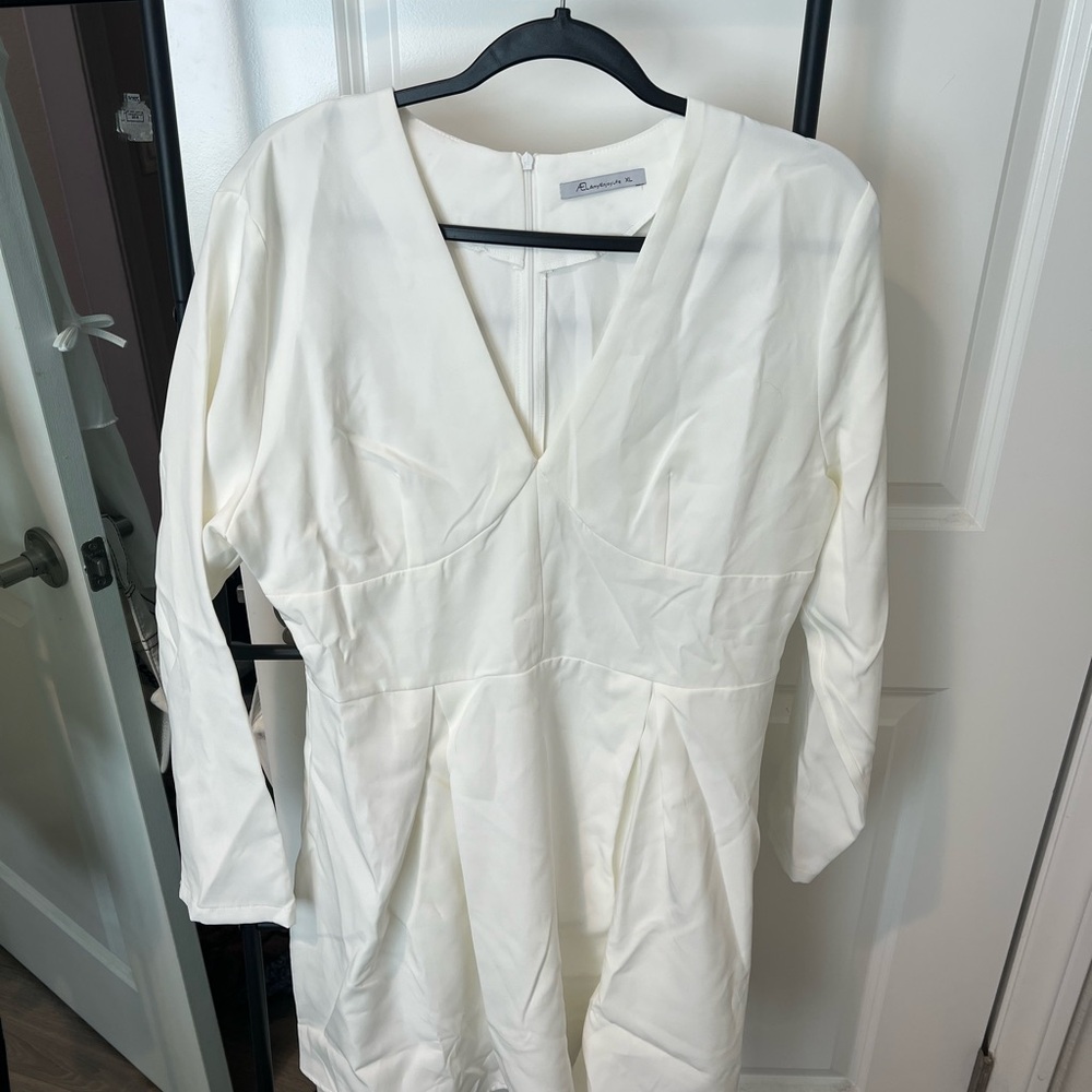 Long sleeve white dress